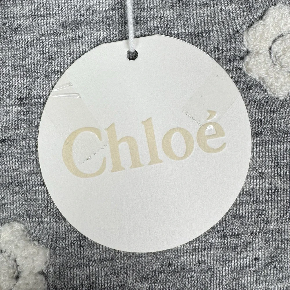 NEW - CHOLE Flower Embroidered Sweatshirt Gray - Youth Kids 5